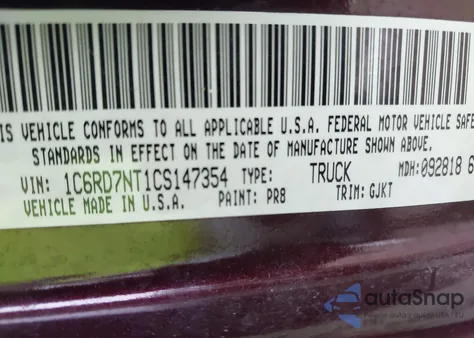 2012 Dodge Ram 1500 Laramie z USA, uszkodzony, nr VIN 1C6RD7NT1CS147354
